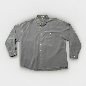 Positano Button Up Shirt Men's XL Gray‎ Polyester Blend Dress Shirt